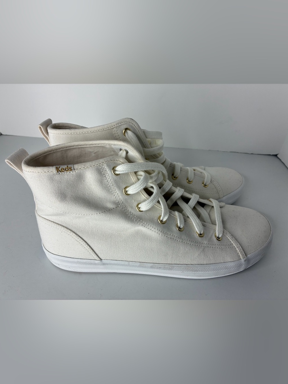Keds Women's High-Top Canvas Sneakers in Cream
